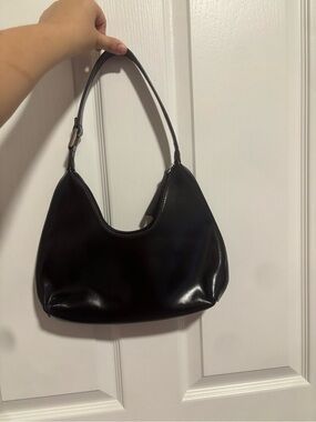 Petite Simone Abby Hobo Bag in Black Vegan Leather